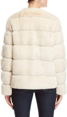 Yves Salomon Off White Quilted Real Fur Coat