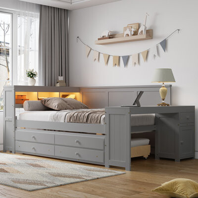 Ebern Designs Daybed With Storage Shelves