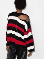 Thumbnail for your product : Charles Jeffrey Loverboy Black Slash Stripe Sweater