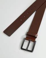 Thumbnail for your product : HUGO Logo Keeper Leather Belt in Brown
