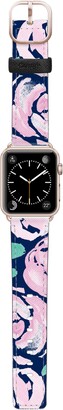 Casetify Pink Peonies Saffiano Faux Leather Apple Watch Strap