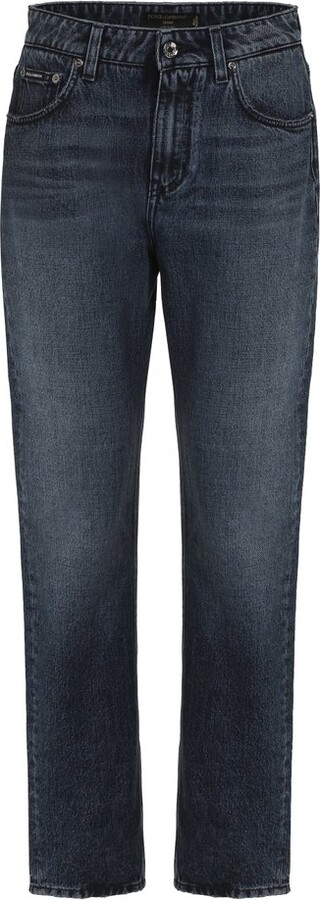 Dolce & Gabbana Logo Patch Boyfriend Jeans - ShopStyle