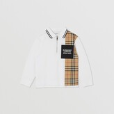 Thumbnail for your product : Burberry Childrens Long-sleeve Vintage Check Panel Cotton Polo Shirt