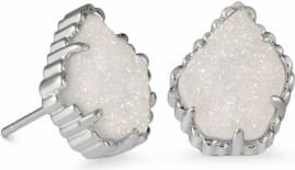 Kendra Scott Tessa Silver Stud Earrings in Iridescent Drusy