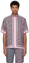Thumbnail for your product : Versace Pink & Black Silk Signature Short Sleeve Shirt