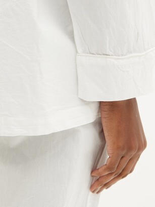 DOMI Crinkled Organic-cotton Pyjamas - White