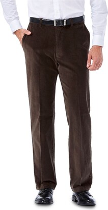 Haggar Men's Classic-Fit Stretch Expandable Waistband Corduroy Pants