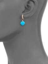 Thumbnail for your product : Jude Frances Classic Turquoise, Diamond & 18K Yellow Gold Cushion Earring Charms