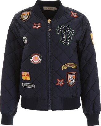 Tory Burch Patches Bomber Jacket