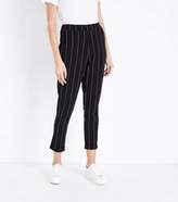 Thumbnail for your product : New Look Black Stripe Tapered Trousers