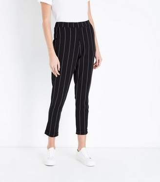 New Look Black Stripe Tapered Trousers