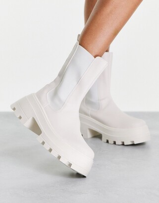 ASOS DESIGN Ada chunky chelsea boots in off white - ShopStyle