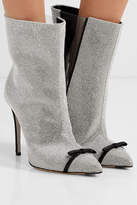 Thumbnail for your product : Marco De Vincenzo Pvc-trimmed Crystal-embellished Leather Ankle Boots - Silver
