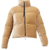 Thumbnail for your product : Moncler Rimac Velvet Quilted Down Jacket - Camel