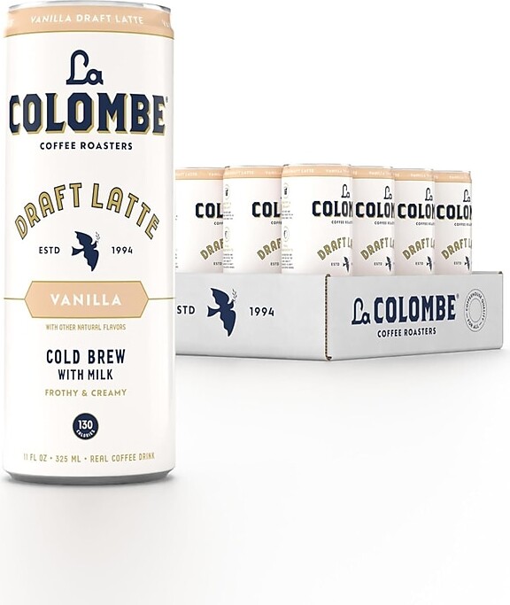 La Colombe Coffee La Colombe Draft Vanilla Latte Caffeinated Cold Brew Coffee, Medium Roast, 11 oz., 12/Carton (PPPURC1203)