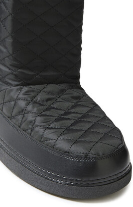 Love Moschino Faux fur-paneled logo-embellished quilted shell snow boots