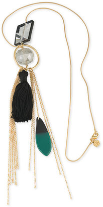 Trina Turk Gold-Tone Stone and Tassel Long Pendant Necklace