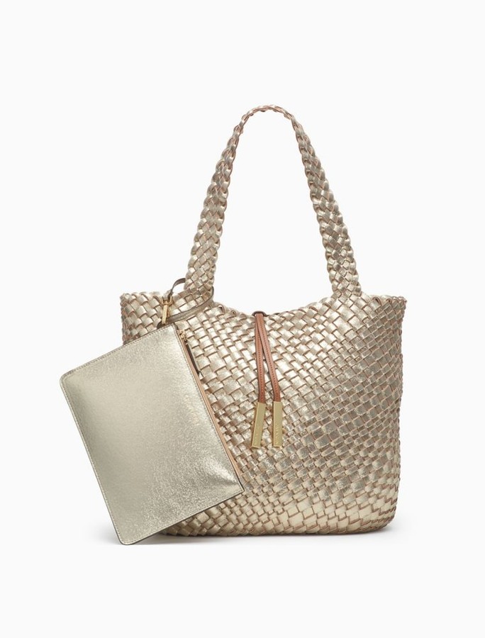 Calvin Klein Naomi Metallic Woven Tote Bag ShopStyle