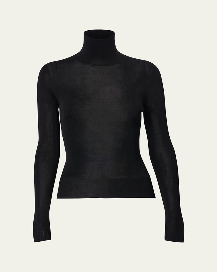 Carolina Herrera Sheer Turtleneck Sweater
