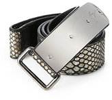 Thumbnail for your product : Giuseppe Zanotti Lizard-Printed Leather Plaque Belt