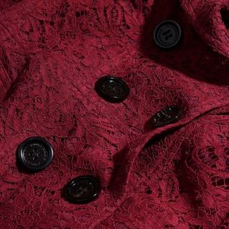 Burberry Scalloped-hem Italian Lace Trench Coat