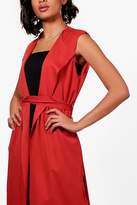 Thumbnail for your product : boohoo Sleeveless Belted Duster