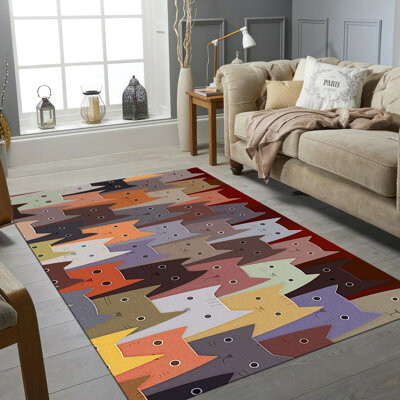 kayra export Chic Non-Woven Printed Rug with Intricate Floral Design and Soft Colors Ideal for Any Living Space