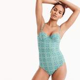 Thumbnail for your product : J.Crew Underwire one-piece swimsuit in emerald foulard print