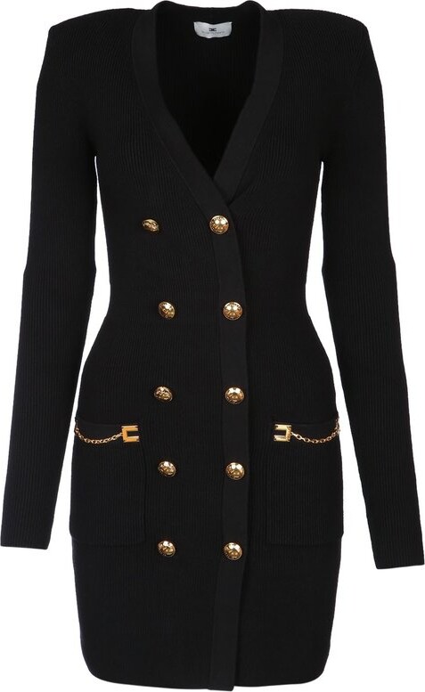Elisabetta Franchi Double-Breasted Knitted Dress