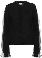 Thumbnail for your product : Noir Kei Ninomiya Wool and tulle cardigan