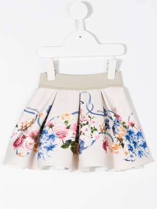 MonnaLisa floral print flared skirt