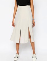 Thumbnail for your product : ASOS Soft Midi Skirt with Splices
