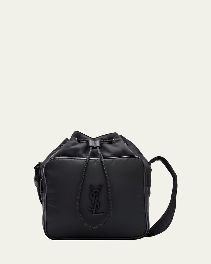 Men's Niki Small YSL Bucket Crossbody Bag in Nylon