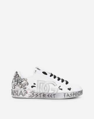 d&g silver sneakers