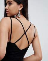 Thumbnail for your product : Rare London ruched side cross back mini dress