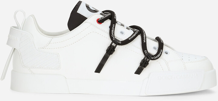 dolce & gabbana portofino calfskin & patent sneakers