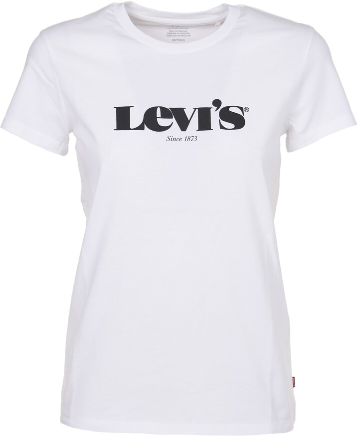 Levi's Levis White T-shirt With Black Logo - ShopStyle