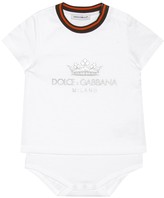 Thumbnail for your product : Dolce & Gabbana Children Logo cotton bodysuit