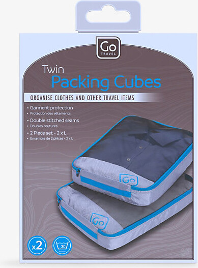 Go Travel Blue Branded Set Of Two Packing Cubes