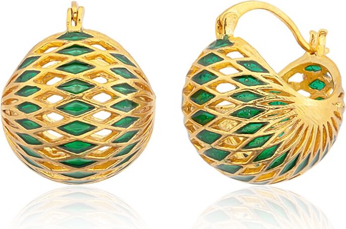 Milou Jewelry Basket Earrings - Green