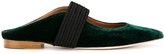 Thumbnail for your product : Malone Souliers Deep green velvet ballerina mules