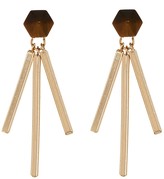 Thumbnail for your product : Steve Madden Tiger's Eye Cone & Bar Front Back Earrings