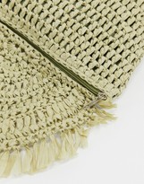 Thumbnail for your product : ASOS DESIGN straw clutch bag in pistachio