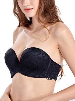 Delimira Women's Lace Slightly Lined Underwire Lift Support Strapless  Plunge Bra - ShopStyle