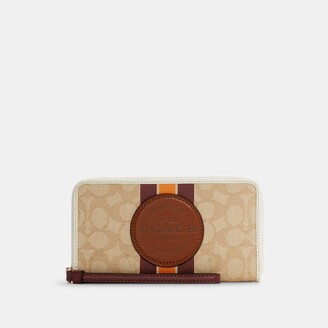 Coach Outlet Dempsey Large Phone Wallet In Signature Jacquard With Stripe  And Coach Patch - ShopStyle