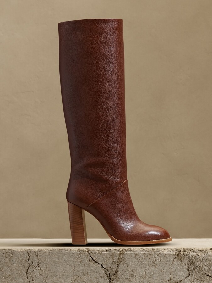 Tan Leather Knee High Boots | ShopStyle