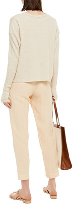 Enza Costa Melange Waffle-knit Cotton And Cashmere-blend Sweater
