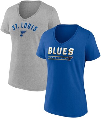Fanatics Women's Branded Blue, Heather Gray St. Louis Blues Parent 2-Pack  V-Neck T-shirt Set - Blue, Heathered Gray - ShopStyle