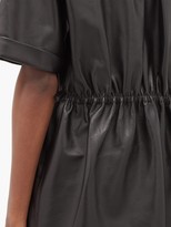 Thumbnail for your product : Vetements Exaggerated-shoulder Leather Shirt Dress - Black