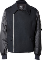 Thumbnail for your product : McQ Wool Blouson Jacket in Navy/Velvet Black Gr. 48